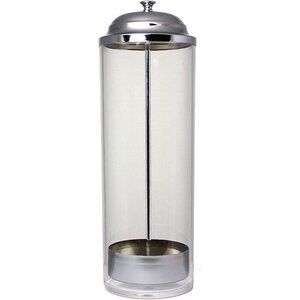 Soda Shop Straw Glass Dispenser Retro Silver Metal Chrome Pull-Up Tray NEW